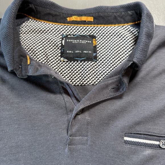 Denim And Flower Ricky Singh Polo L Brushed Black Cotton Blend Summer‎ - Picture 3 of 10